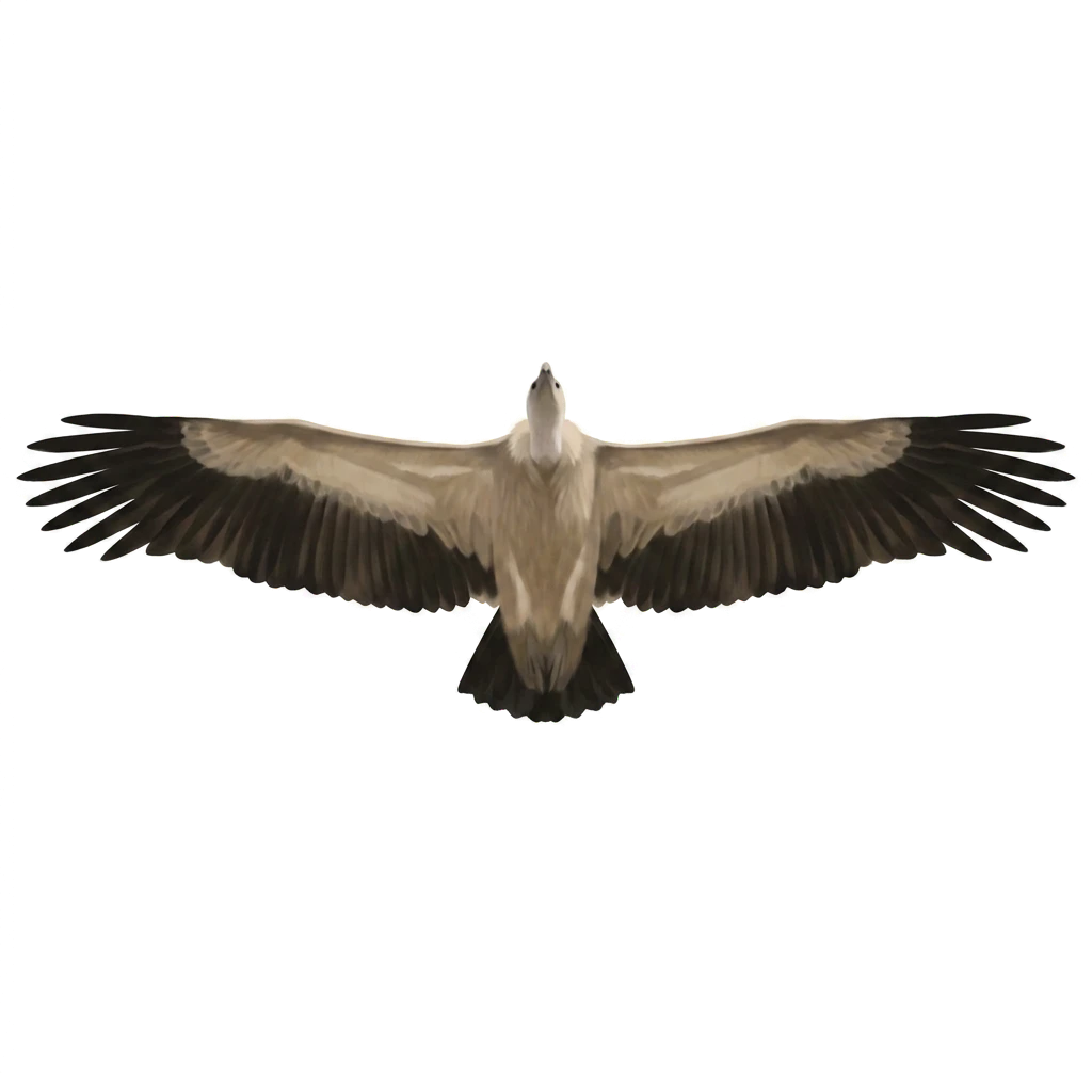 Gänsegeier von unten im Flug