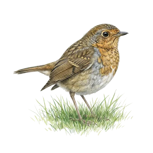 Illustration: Junges Rotkehlchen